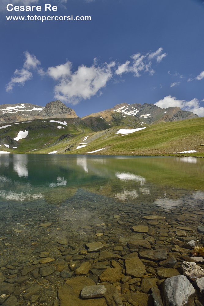 lago Rosset, al Colle del Nivolet, nel Parco Nazionale del Gran Paradiso. 